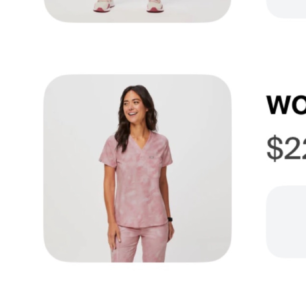 Marble pink FIG scrubs set